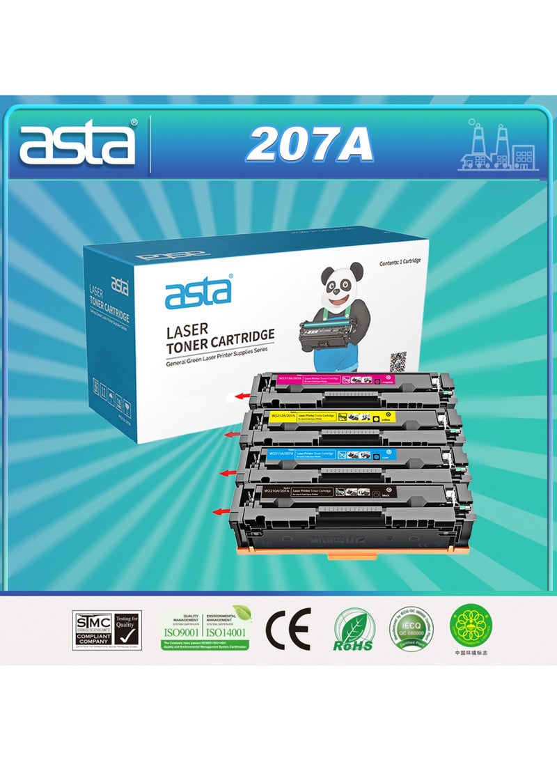 استا خرطوشة حبر ASTA M283fdw 207A W2210A W2211A W2212A W2213A مع رقاقة متوافقة مع طابعة Color LaserJet Pro M255dw MFP M282nw M283fdn W 2210 2211 2212 2213 207 A - Image 1